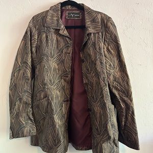 Sibylle Lyn Made in Canada Leather Patterned Blazer coat